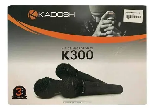 Kit 3 microfones Kadosh K300 com cabos