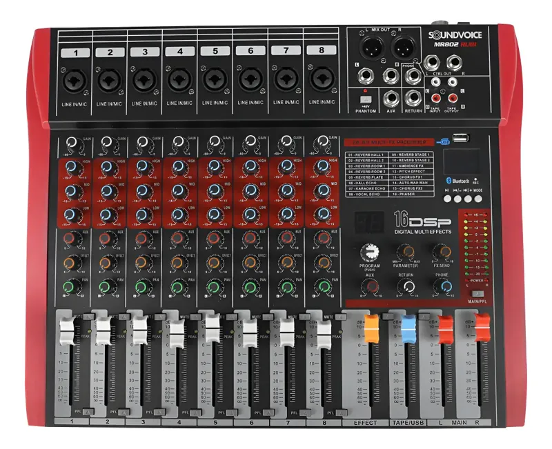 Mesa de som Soundvoice MR-802 Rubi