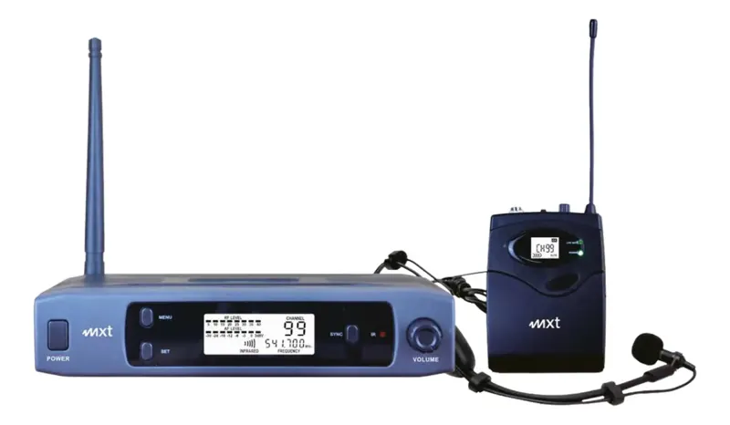 Microfone sem fio MXT UHF-517BP headset e lapela